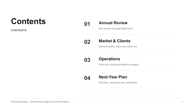Consulting Slate Deck Kit — agenda page