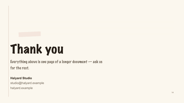 Sketch Notebook — Hand-drawn Review Deck Template — closing page