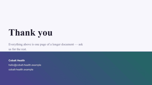 Soft Gradient — Modern Brand Review Deck Template — closing page