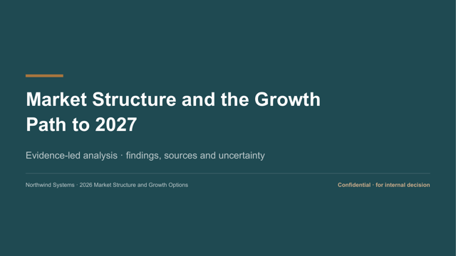 Analysis Meridian — Evidence-Led Analysis Report Deck Template — cover page