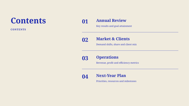 Cobalt Riso — Trend Report Template — agenda page