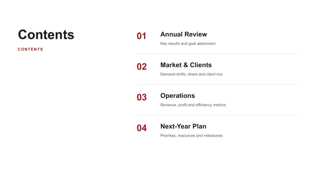 Editorial Crimson Deck Kit — agenda page